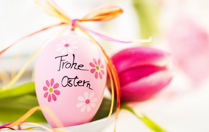 Osterdekoration - Osterei mit Tulpe