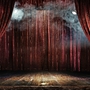 Magic Theater Bühne rote Vorhänge Show Spotlight