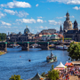Blick auf das Elbufer von Dresden