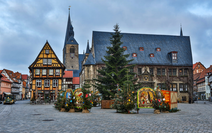 Bilder aus der historischen Fachwerkstadt Quedlinburg im Harz zur Weihnachtszeit