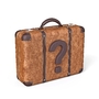 Reise-Koffer mit Fragezeichen