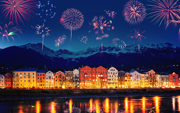 Feuerwerk in Innsbruck, Österreich