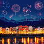Feuerwerk in Innsbruck, Österreich