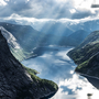 Geirangerfjord mit atemberaubenden Sonnenstrahlen