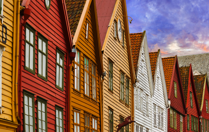 Bryggen Straße in Bergen - Norwegen