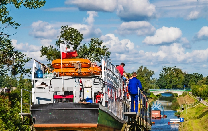 Bootsfahrt auf dem Oberlandkanal bei Elblag