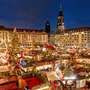 Striezelmarkt auf dem Altmarkt in Dresden, Deutschland
