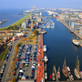 Blick auf Bremerhaven von der Aussichtsplattform Sail City