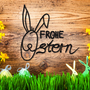 Osterdekoration, Frühlingsblumen-Kalligraphie „Frohe Ostern“